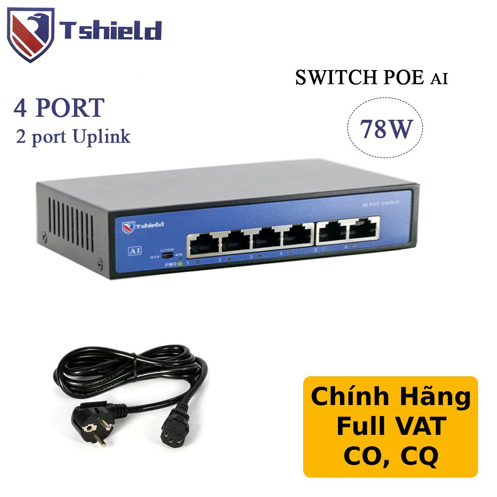 Switch mạng POE 16 cổng + 2 Uplink tốc độ 10/100Mbps chính hãng Tshield TS-G1602FNC - Phụ Kiện Điện Tử Việt Nam