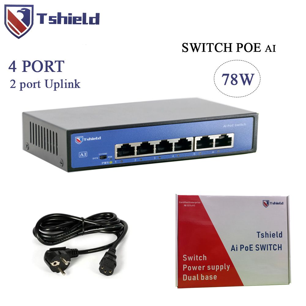Switch mạng POE 4 cổng + 2 Uplink tốc độ 10/100Mbps chính hãng Tshield TS-G0402FNC - Phụ Kiện Điện Tử Việt Nam Switch mạng POE 4 cổng + 2 Uplink tốc độ 10/100Mbps chính hãng Tshield TS-G0402FNC - Phụ Kiện Điện Tử Việt Nam