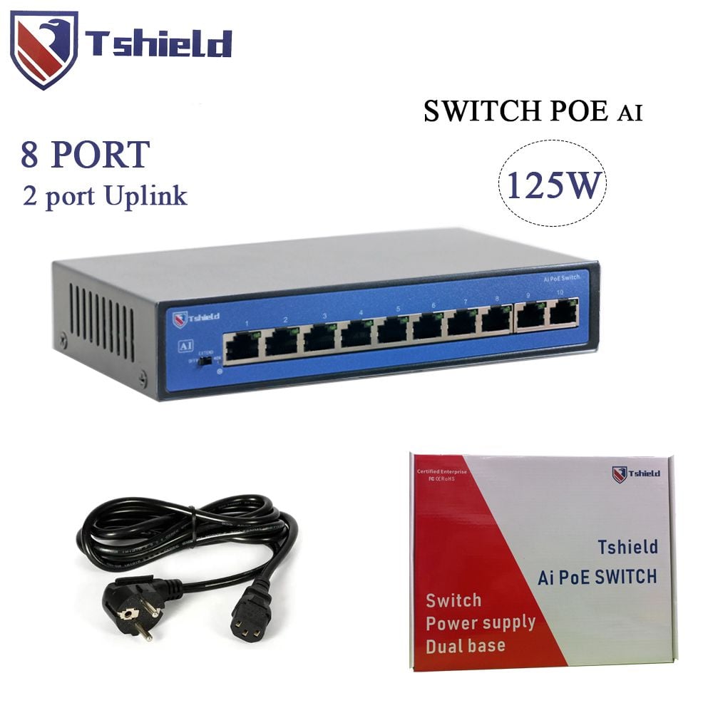 Switch mạng POE 8 cổng + 2 Uplink tốc độ 10/100Mbps chính hãng Tshield TS-G0802FNC - Phụ Kiện Điện Tử Việt Nam