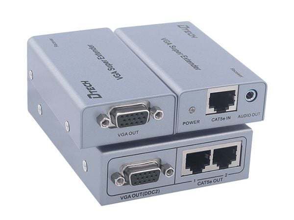 Bộ khuếch đại và chia VGA audio 1 ra 2 200 mét DTECH DT-7035 - Phụ Kiện Điện Tử Việt Nam Bộ khuếch đại và chia VGA audio 1 ra 2 200 mét DTECH DT-7035 - Phụ Kiện Điện Tử Việt Nam