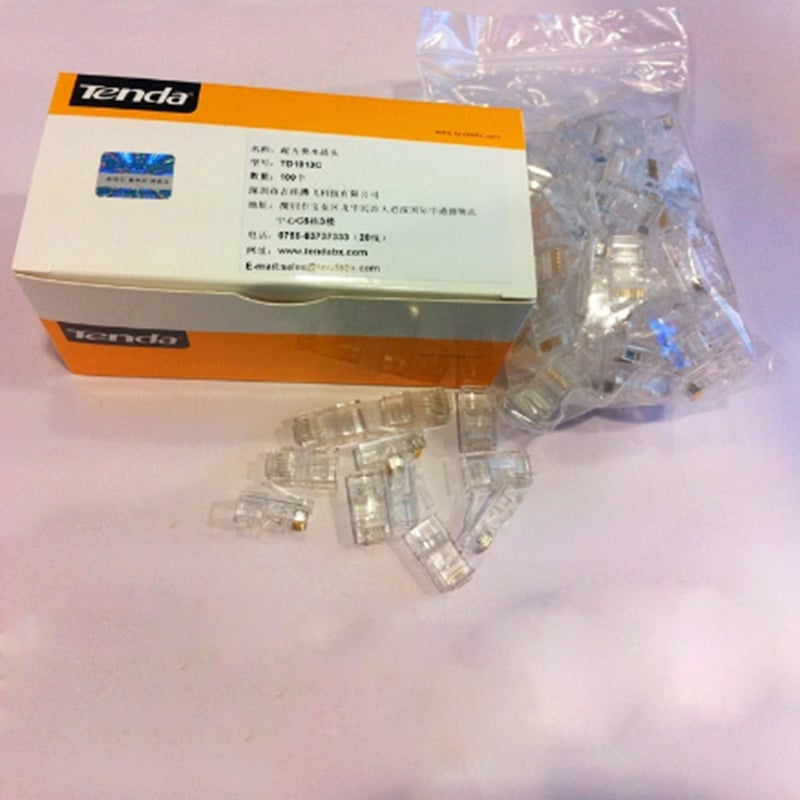 Hạt mạng Tenda Rj45 hộp 100 hạt, dùng cho dây mạng CAT5, 5e TD-1013C - Phụ Kiện Điện Tử Việt Nam Hạt mạng Tenda Rj45 hộp 100 hạt, dùng cho dây mạng CAT5, 5e TD-1013C - Phụ Kiện Điện Tử Việt Nam