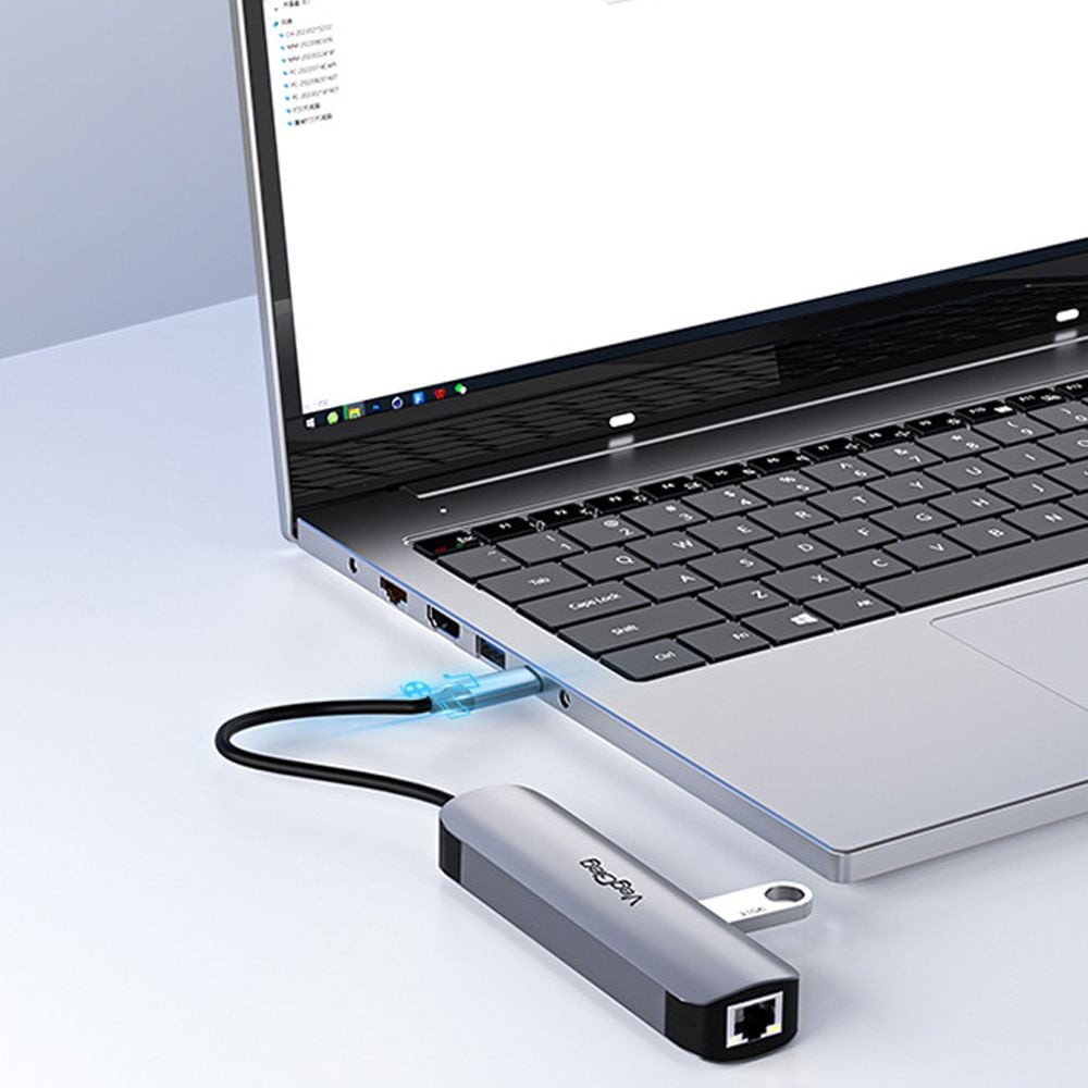 Bộ chuyển USB type C ra HDMI 4K*2k + USB 3.0*1 + USB 2.0*1 + RJ45 VEGGIEG V-TC05R - Phụ Kiện Điện Tử Việt Nam Bộ chuyển USB type C ra HDMI 4K*2k + USB 3.0*1 + USB 2.0*1 + RJ45 VEGGIEG V-TC05R - Phụ Kiện Điện Tử Việt Nam
