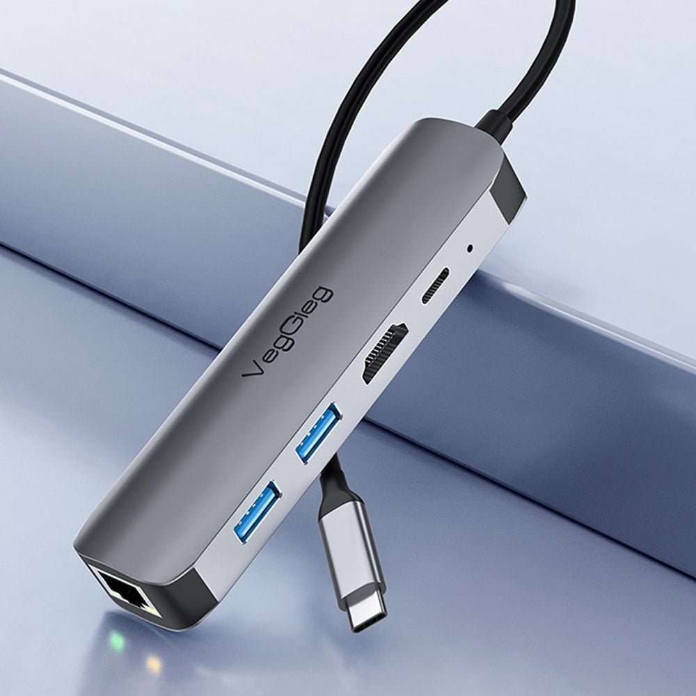 Bộ chuyển USB type C ra HDMI 4K*2k + USB 3.0*1 + USB 2.0*1 + RJ45 VEGGIEG V-TC05R - Phụ Kiện Điện Tử Việt Nam Bộ chuyển USB type C ra HDMI 4K*2k + USB 3.0*1 + USB 2.0*1 + RJ45 VEGGIEG V-TC05R - Phụ Kiện Điện Tử Việt Nam