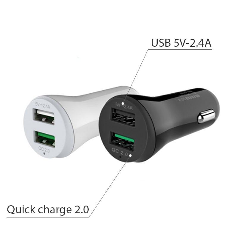 Tẩu sạc nguồn 12V 24V ra 1 port USB 5V-2.4A 1 port USB QC2.0 UGREEN 20757 20758 - Phụ Kiện Điện Tử Việt Nam sac nguon 12v/24v ra usb 5v-2.4a va qc 2.0 ugreen 20757 20758