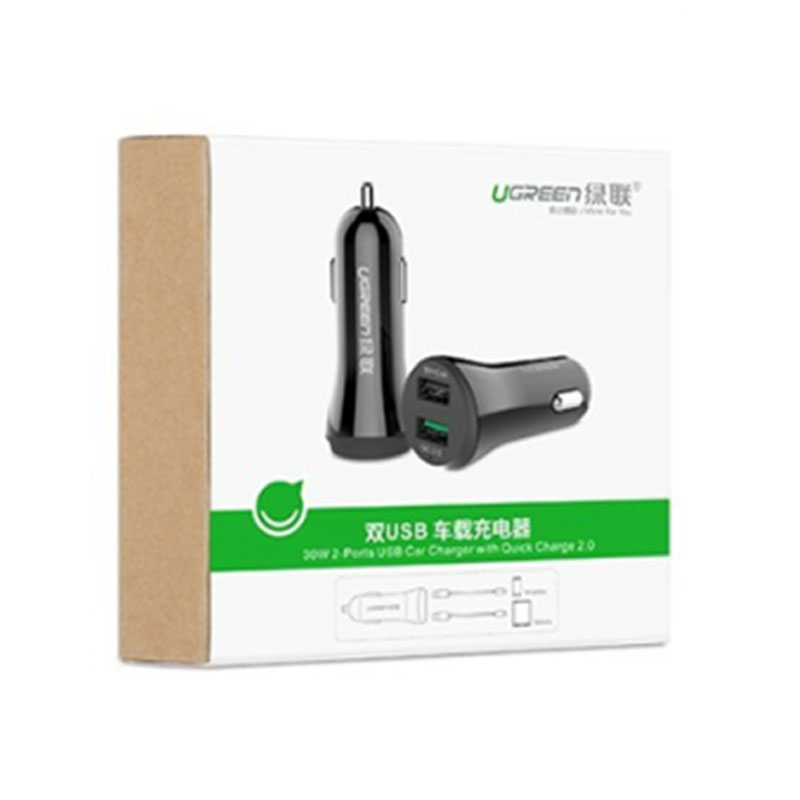 Tẩu sạc nguồn 12V 24V ra 1 port USB 5V-2.4A 1 port USB QC2.0 UGREEN 20757 20758 - Phụ Kiện Điện Tử Việt Nam sac nguon 12v/24v ra usb 5v-2.4a va qc 2.0 ugreen 20757 20758