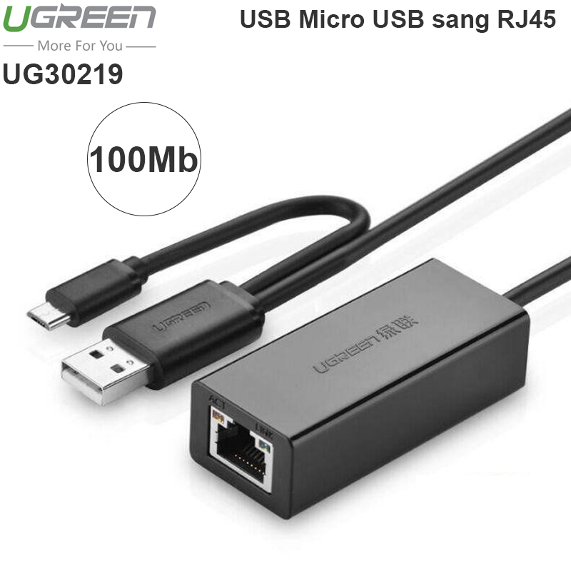 USB Micro USB sang LAN 100Mbps 20Cm UGREEN 30219 - Phụ Kiện Điện Tử Việt Nam usb sang lan ugreen