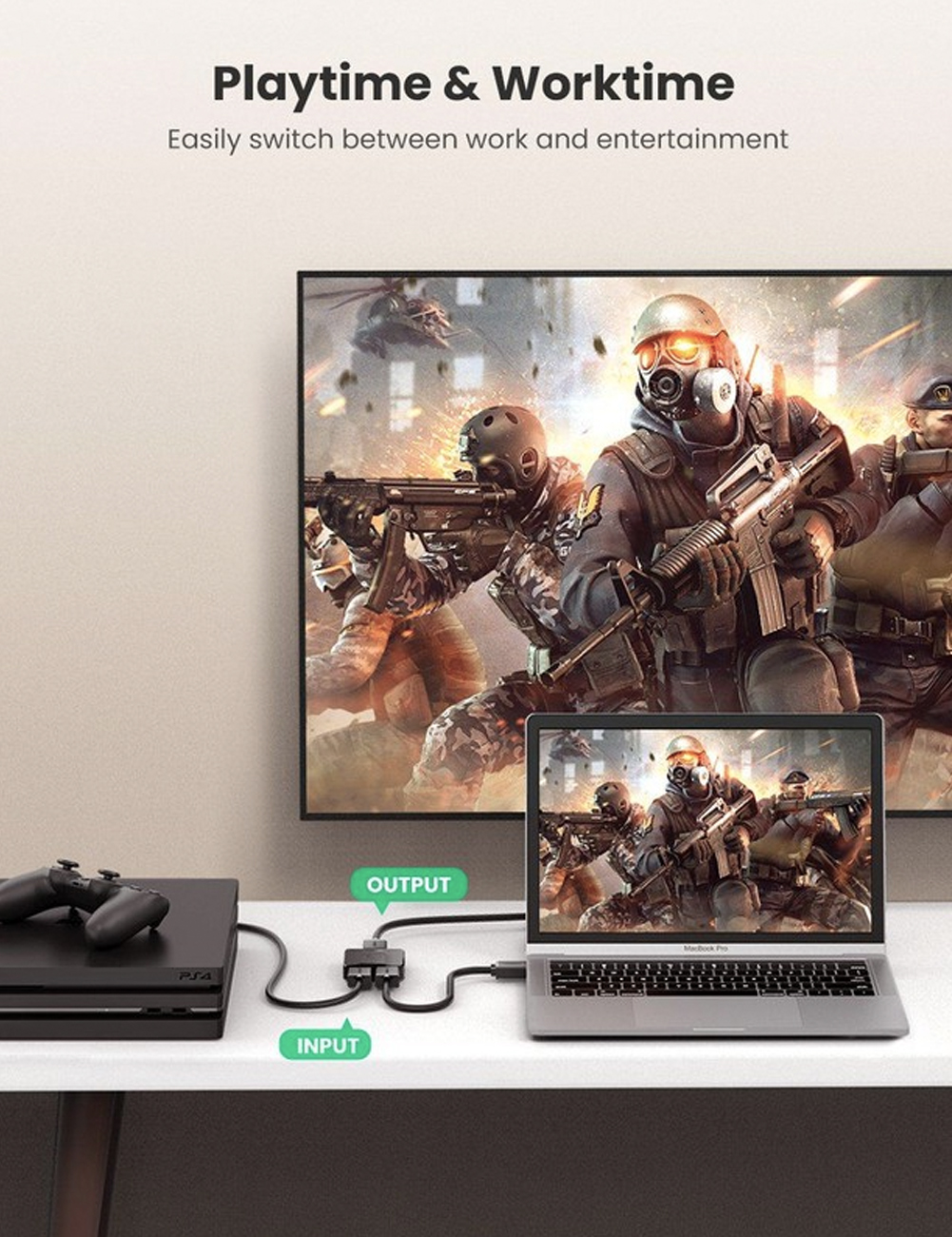 Bộ gộp switch HDMI 2 vào 1 4K 60Hz Ugreen 50966 - Phụ Kiện Điện Tử Việt Nam switch hdmi 2x1 ugreen 4k