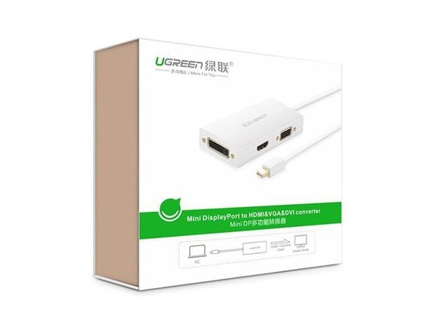 Mini Displayport to HDMI DVI VGA Ugreen 20417 hỗ trợ 4K - Phụ Kiện Điện Tử Việt Nam Mini Displayport to HDMI DVI VGA Ugreen 20417 hỗ trợ 4K - Phụ Kiện Điện Tử Việt Nam