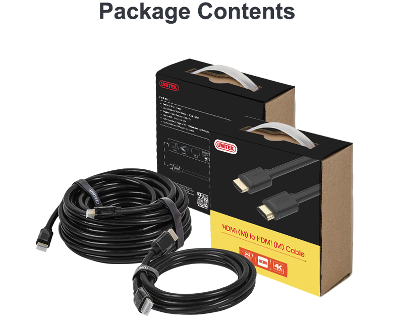 Cáp HDMI sang HDMI 2 đầu đực V1.4 4Kx2K 30Hz Unitek 1 mét đến 70m UNITEK chính hãng - Phụ Kiện Điện Tử Việt Nam Cap HDMI Unitek | Cap HDMI chính hãng giá tốt nhất Hà Nội