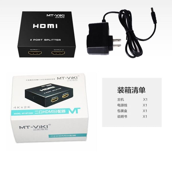 Bộ chia HDMI splitter V1.4 2 port 4K30Hz 3D MT-VIKI MT-SP102M - Phụ Kiện Điện Tử Việt Nam Bộ chia HDMI splitter V1.4 2 port 4K30Hz 3D MT-VIKI MT-SP102M - Phụ Kiện Điện Tử Việt Nam