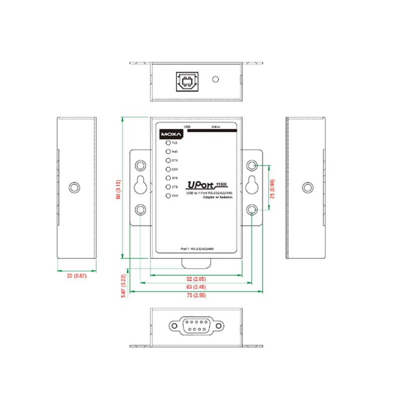 Cáp chuyển đổi USB to RS232/RS422/RS485 Moxa UPort 1150 - Phụ Kiện Điện Tử Việt Nam moxa uport 1150 va uport 1150i