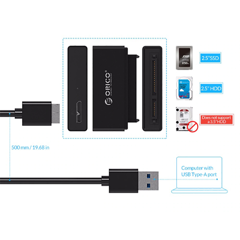 USB 3.0 sang SATA cho HDD SSD 2.5 ORICO 27UTS - Phụ Kiện Điện Tử Việt Nam usb 3.0 sang sata 3 orico 27uts