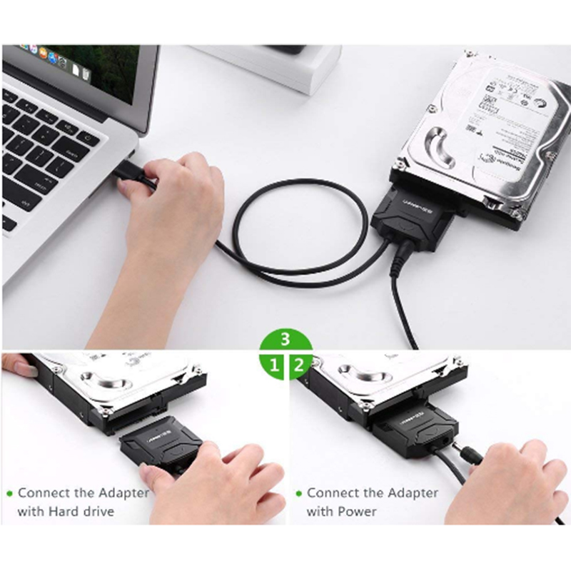 USB 2.0 ra SATA - có cấp nguồn 12V2A Dùng cho ổ cứng 2.5 3.5 inches UGREEN 20215 - Phụ Kiện Điện Tử Việt Nam usb 2.0 sang sata ugreen 20215