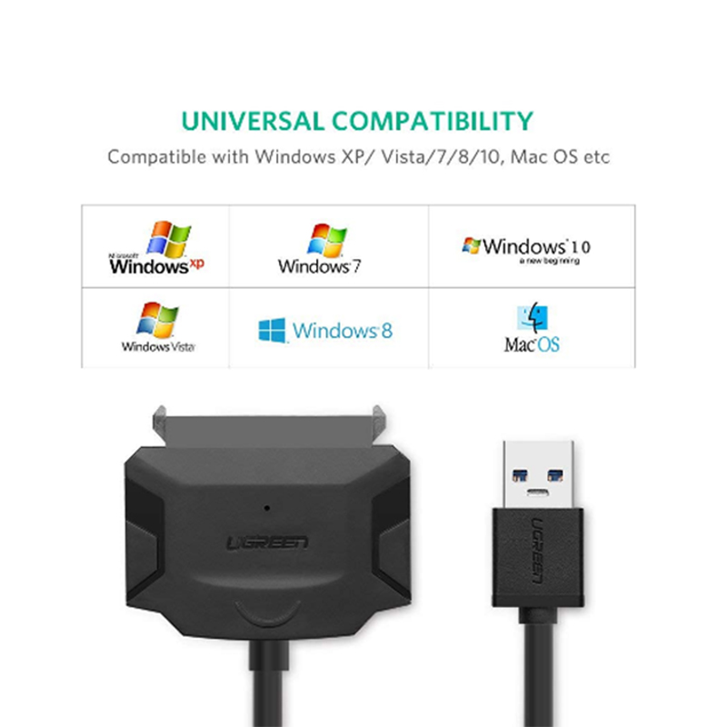 USB 2.0 ra SATA - có cấp nguồn 12V2A Dùng cho ổ cứng 2.5 3.5 inches UGREEN 20215 - Phụ Kiện Điện Tử Việt Nam usb 2.0 sang sata ugreen 20215