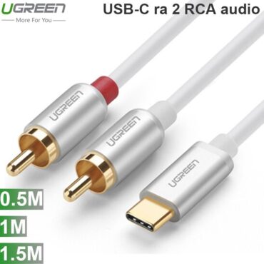 Cáp USB Type-C ra 2 RCA jack hoa sen cho loa và Ampli UGREEN 0.5M 1M 1.5M - Phụ Kiện Điện Tử Việt Nam