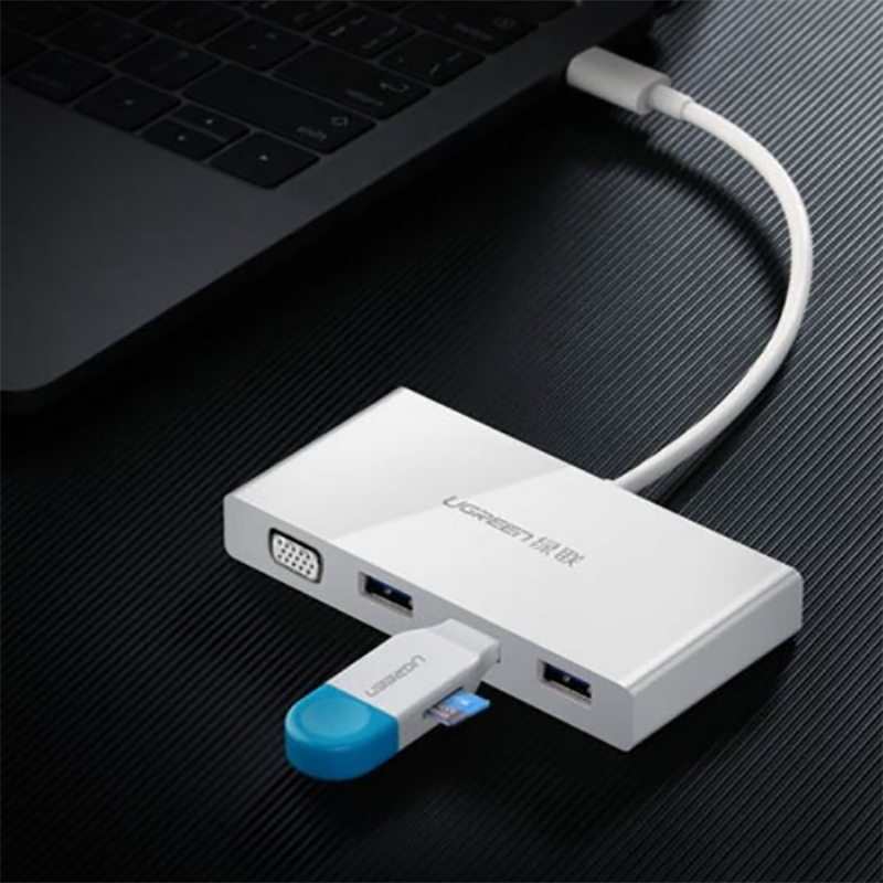 USB-C ra VGA 1080P+ 3 cổng USB 3.0 UGREEN 40375 - Phụ Kiện Điện Tử Việt Nam usb type-c ra vga usb 3.0 3 cong ugreen 40375