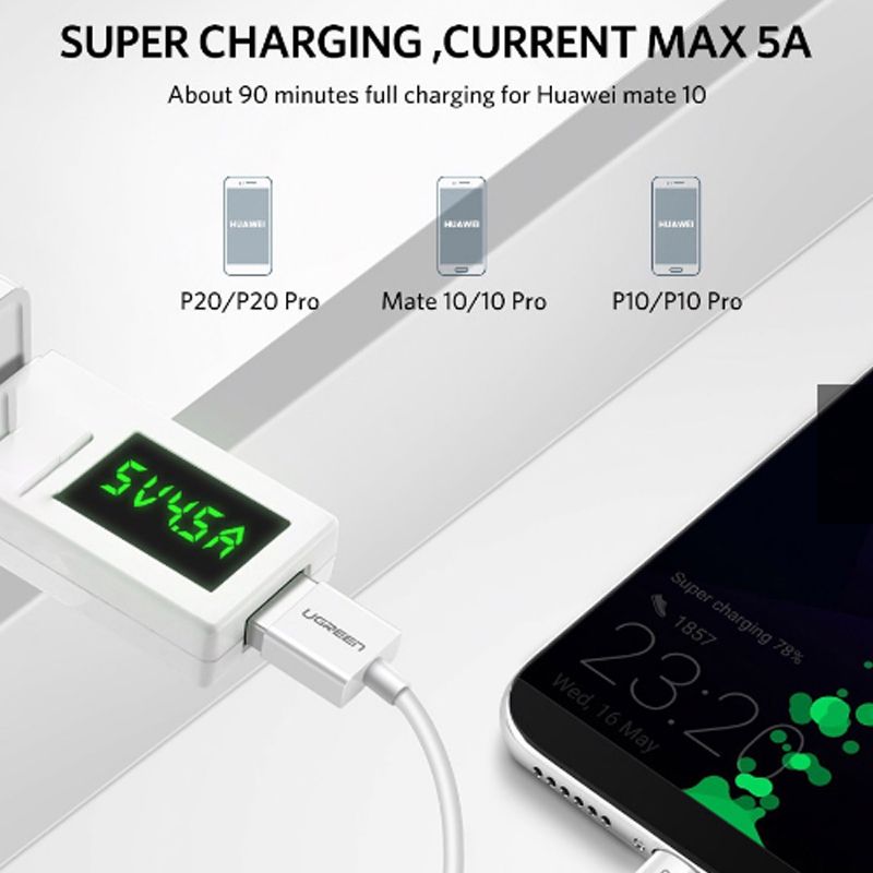 Cáp USB-C 2.0 sạc nhanh 5A super charger cho Smartphone Máy tính bảng Samsung Huawei Oppo 0.5M 1M 2M Ugreen - Phụ Kiện Điện Tử Việt Nam