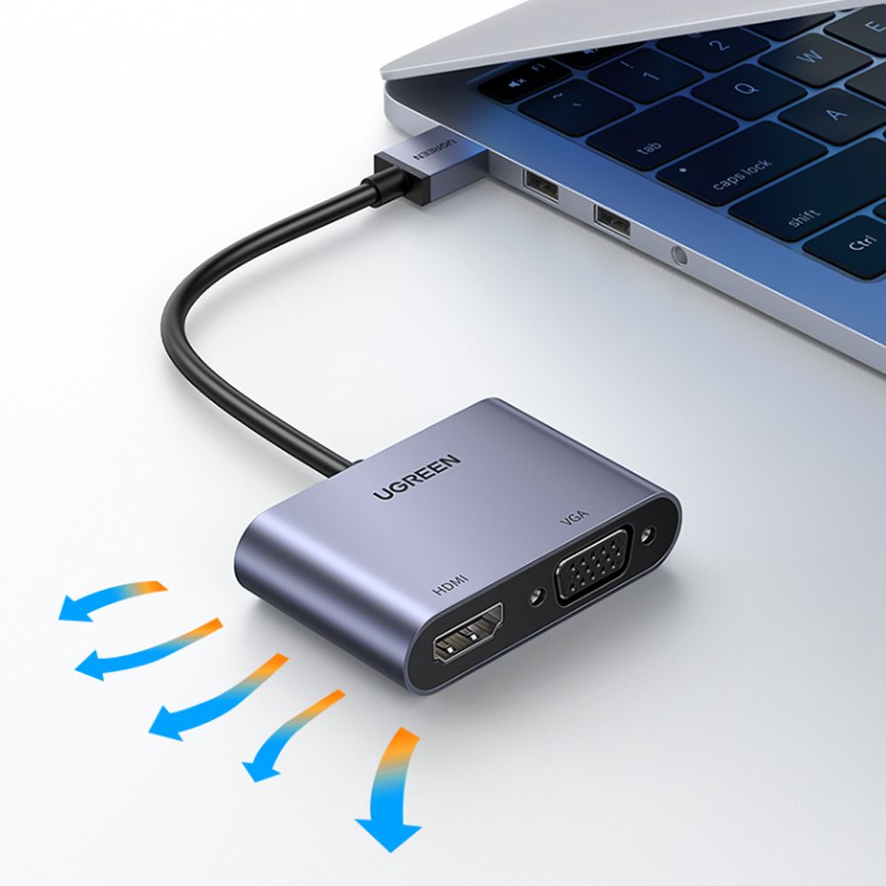 Bộ chuyển đổi USB 3.0 ra HDMI và VGA Full HD 1080P Ugreen 20518 - Phụ Kiện Điện Tử Việt Nam