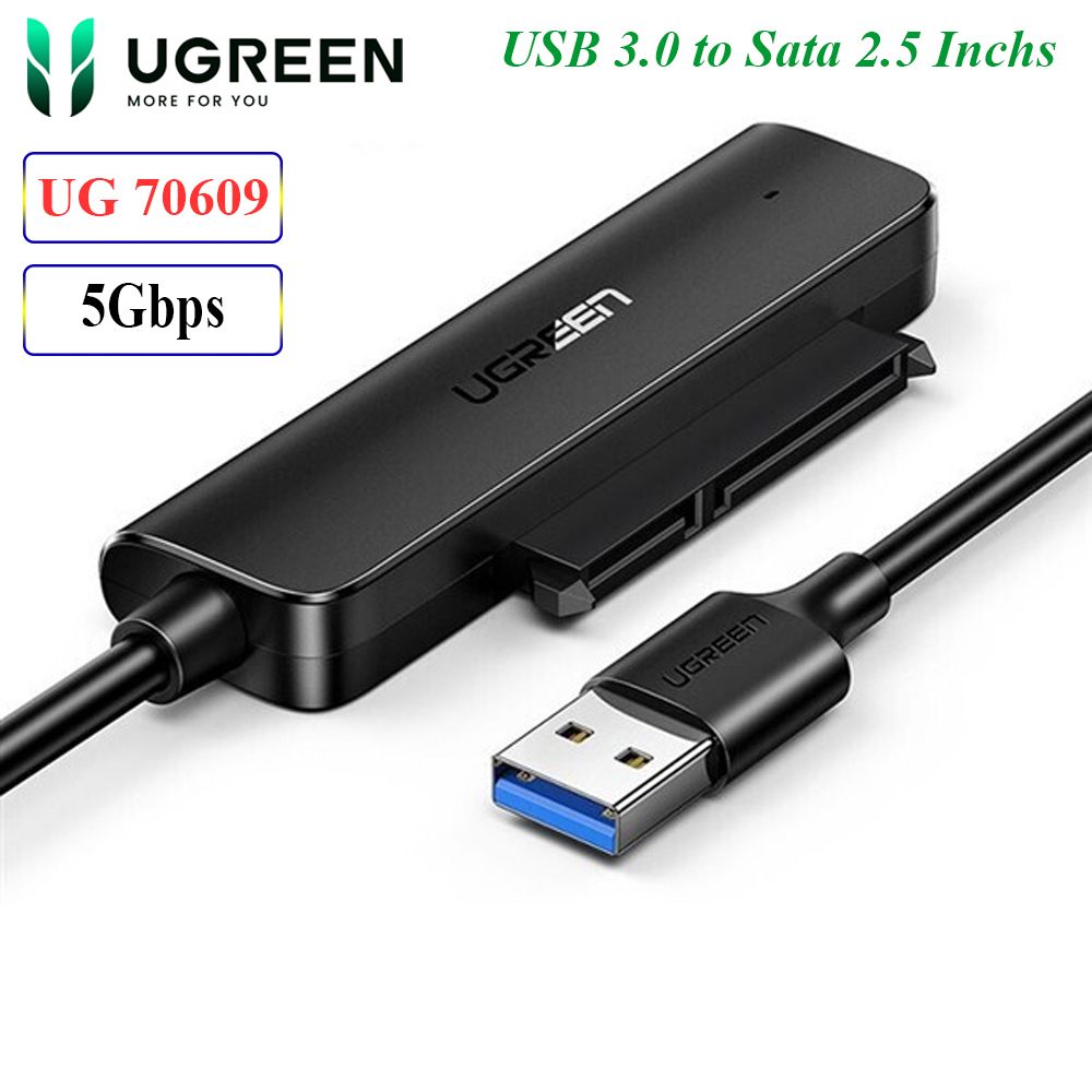 Cáp Chuyển USB 3.0 Sang SATA III Ugreen 70609, CM321 hỗ trợ ổ cứng 2.5 inch HDD SSD - Phụ Kiện Điện Tử Việt Nam Cáp Chuyển USB 3.0 Sang SATA III Ugreen 70609, CM321 hỗ trợ ổ cứng 2.5 inch HDD SSD - Phụ Kiện Điện Tử Việt Nam