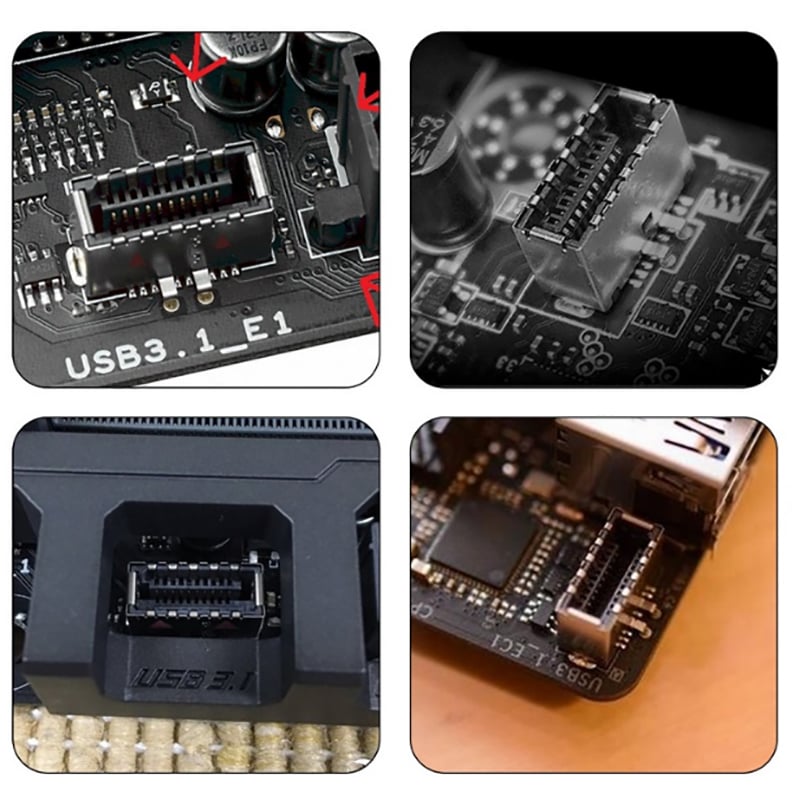 Cáp USB 3.1 Type-E trên mainbroard ra USB type-C 3.1 40Cm (có đai bắt vít + bracket) - Phụ Kiện Điện Tử Việt Nam Cap usb-c 3.1 20pin ra usb-c female