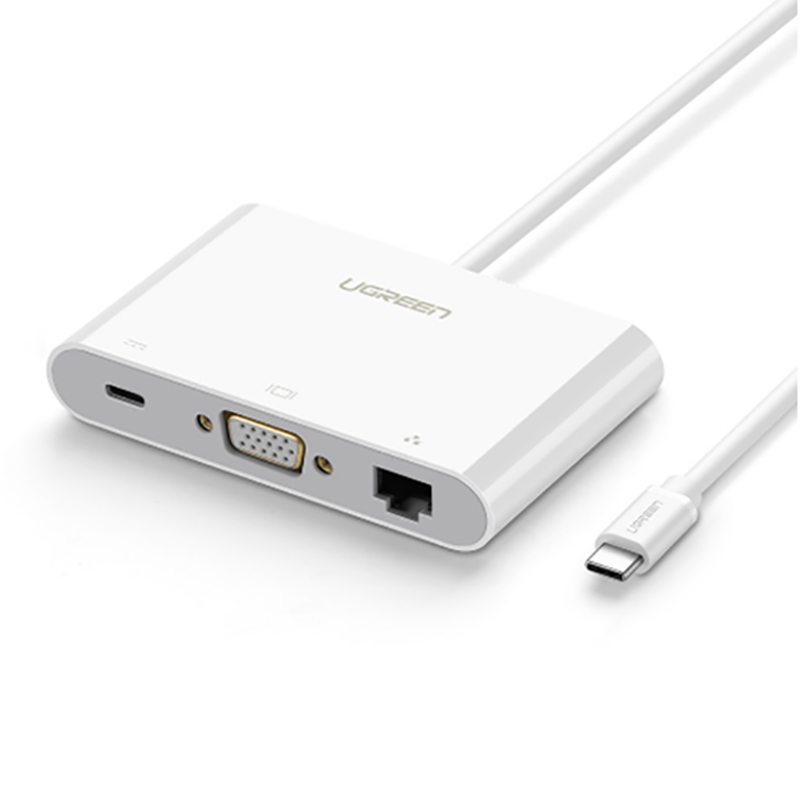 USB-C ra VGA LAN USB 3.0 1 port USB 2.0 1 port UGREEN 30439 - Phụ Kiện Điện Tử Việt Nam cap usb type-c ra vga rj45 usb 3.0 usb 2.0 ugreen 30439
