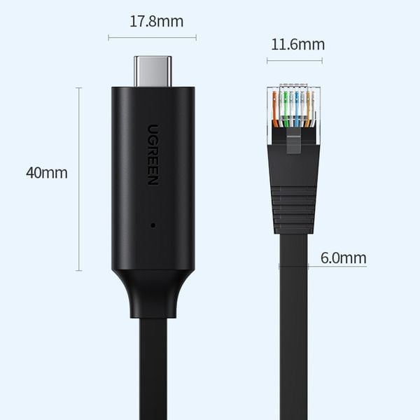 Cáp lập trình console USB - Type C RJ45 dài 1.5m chíp FTDI UGREEN 80186 - Phụ Kiện Điện Tử Việt Nam Cáp lập trình console USB - Type C RJ45 dài 1.5m chíp FTDI UGREEN 80186 - Phụ Kiện Điện Tử Việt Nam