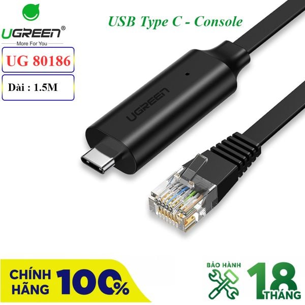 Cáp lập trình console USB - Type C RJ45 dài 1.5m chíp FTDI UGREEN 80186 - Phụ Kiện Điện Tử Việt Nam Cáp lập trình console USB - Type C RJ45 dài 1.5m chíp FTDI UGREEN 80186 - Phụ Kiện Điện Tử Việt Nam