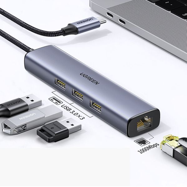 Bộ chia USB type C ra 3 cổng USB 3.0 1 cổng lan gigabit Ugreen 20920 - Phụ Kiện Điện Tử Việt Nam Bộ chia USB type C ra 3 cổng USB 3.0 1 cổng lan gigabit Ugreen 20920 - Phụ Kiện Điện Tử Việt Nam