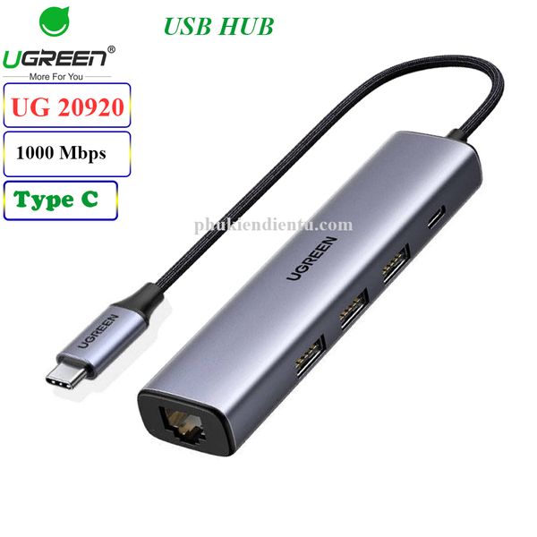 Bộ chia USB type C ra 3 cổng USB 3.0 1 cổng lan gigabit Ugreen 20920 - Phụ Kiện Điện Tử Việt Nam Bộ chia USB type C ra 3 cổng USB 3.0 1 cổng lan gigabit Ugreen 20920 - Phụ Kiện Điện Tử Việt Nam