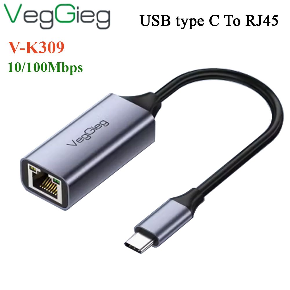 USB type C sang RJ45 LAN 10/100Mbps VegGieg V-K309 - Phụ Kiện Điện Tử Việt Nam USB type C sang RJ45 LAN 10/100Mbps VegGieg V-K309 - Phụ Kiện Điện Tử Việt Nam