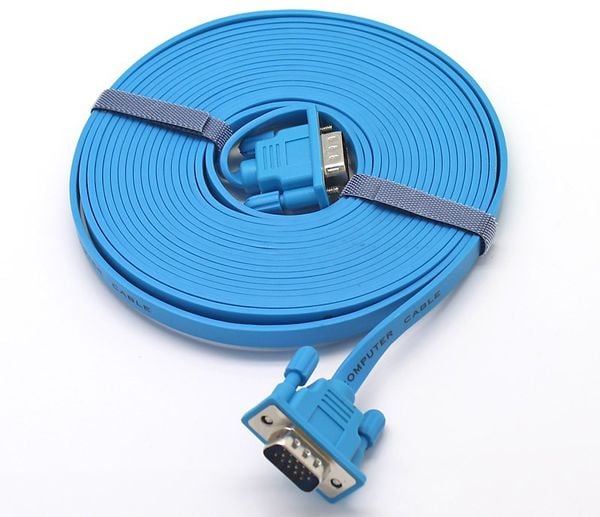 Cáp VGA 3+6 mỏng dẹt full HD1080P mạ vàng 24K DTECH 1.8M 3M 5M 10M 15M 20M - Phụ Kiện Điện Tử Việt Nam