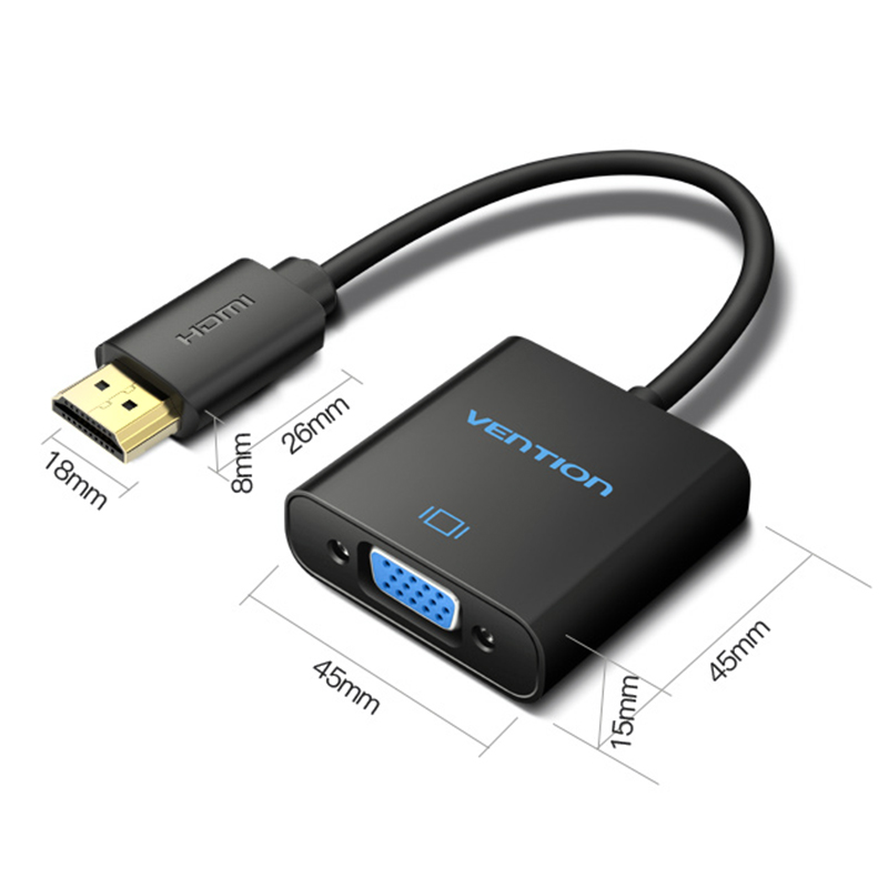 HDMI ra VGA adapter 20Cm Vention VAA-V09-B 1080P - Phụ Kiện Điện Tử Việt Nam cap chuyen hdmi sang vga vention