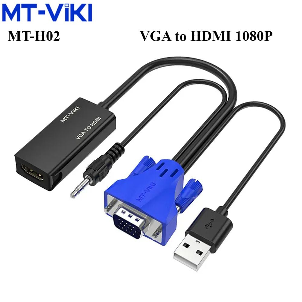Cáp chuyển đổi VGA audio sang HDMI 1080P MT-Viki MT-H02 - Phụ Kiện Điện Tử Việt Nam Cáp chuyển đổi VGA audio sang HDMI 1080P MT-Viki MT-H02 - Phụ Kiện Điện Tử Việt Nam