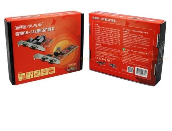 Card PCI-E to RS232 2Port Unitek Y-7504 chính hãng, dùng được cho mini PC - Phụ Kiện Điện Tử Việt Nam