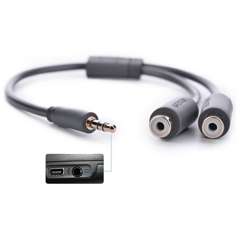 Cáp Audio 3.5mm Male to 2RCA Female 0.2m Ugreen mạ vàng 24K 10547 - Phụ Kiện Điện Tử Việt Nam ugreen 10547