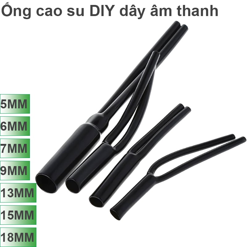 Ống cao su chữ Y chia 1 thành 2 đường dùng cho dây âm thanh DIY tự chế đường kính từ 5mm đến 18mm - Phụ Kiện Điện Tử Việt Nam ong cao su chi day am thanh