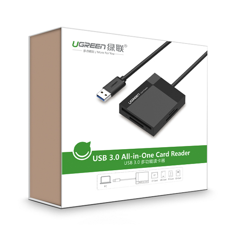 Đầu đọc thẻ nhớ CF TF SD MS USB 3.0 Ugreen 30229 - Phụ Kiện Điện Tử Việt Nam cac doc the nho cf tf sd ms ugreen 30229