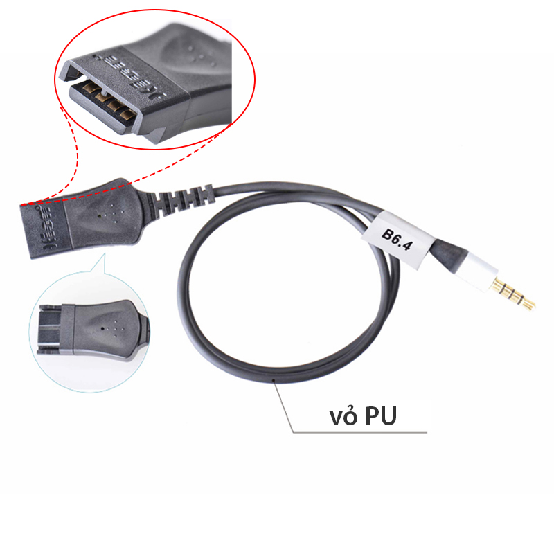 Cáp kết nối Micro + Tai nghe Hion - | Cáp chuyển đầu 3.5mm ra 4PIN cho Tai nghe Microphone Hion QD-B6.4 - Phụ Kiện Điện Tử Việt Nam