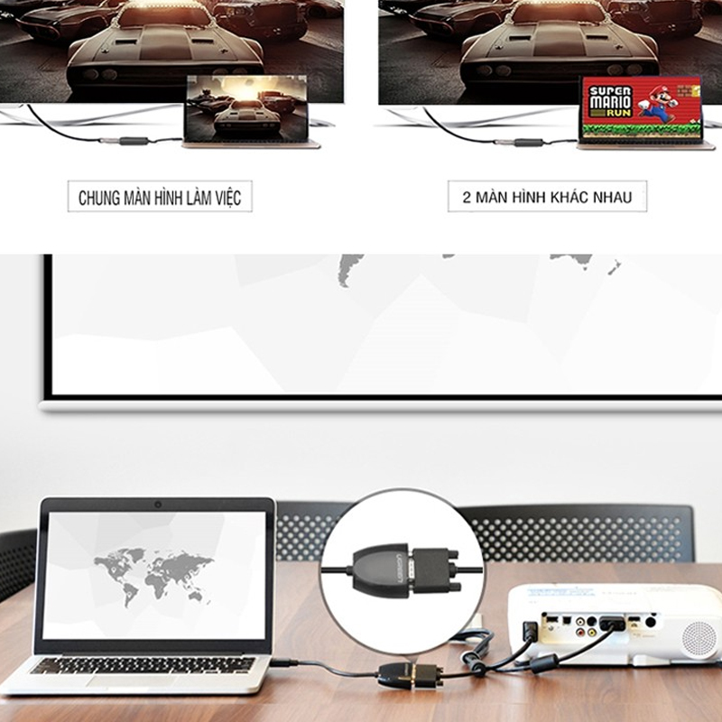 HDMI sang VGA converter full HD1080P Ugreen 40253 - Phụ Kiện Điện Tử Việt Nam UGREEN 40253