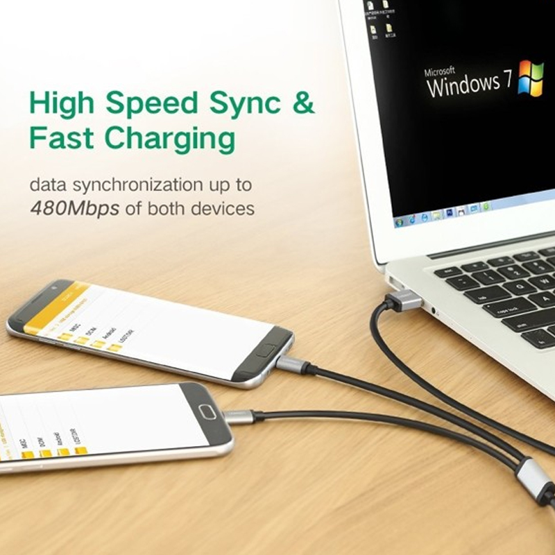 Cáp sạc và dữ liệu USB AM sang 2 Micro USB UGREEN 0.5m 40347 - Phụ Kiện Điện Tử Việt Nam ugreen 40437