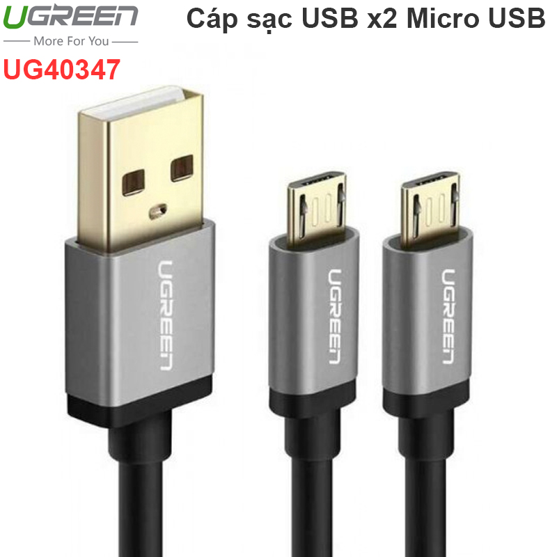 Cáp sạc và dữ liệu USB AM sang 2 Micro USB UGREEN 0.5m 40347 - Phụ Kiện Điện Tử Việt Nam ugreen 40437