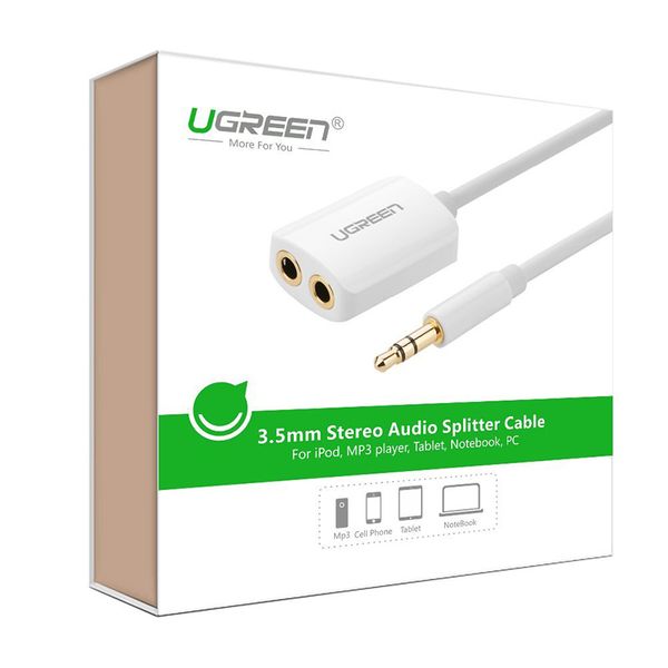 Cáp chia audio 1 ra 2 cổng 3.5mm dài 20cm Ugreen 10738 (vỏ nhựa) - Phụ Kiện Điện Tử Việt Nam Cáp chia audio 1 ra 2 cổng 3.5mm dài 20cm Ugreen 10738 (vỏ nhựa) - Phụ Kiện Điện Tử Việt Nam