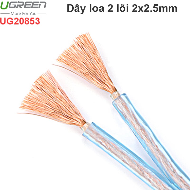 Dây cáp loa 2 lõi lõi 100 mét sợi đồng OFC Ugreen 20853 - Phụ Kiện Điện Tử Việt Nam day am thanh 2 lõi 2.5mm ugreen