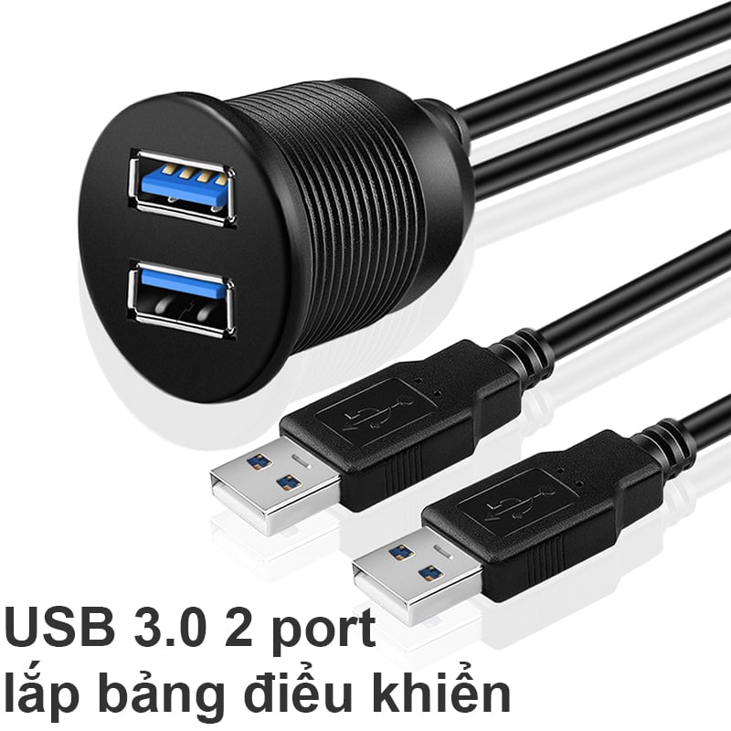 Cáp nối dài USB 3.0 1 mét lắp bảng điều khiển 2 cổng - USB 3.0 Flush Mount Cable Dual port - Phụ Kiện Điện Tử Việt Nam cap usb noi dai lap bang dien khien