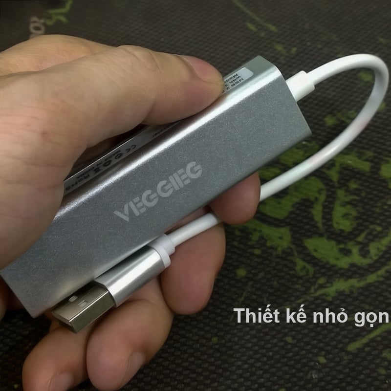 Bộ chia USB 2.0 3 cổng + LAN RJ45 100Mbps Veggieg U2-3U-S - Phụ Kiện Điện Tử Việt Nam usb hub 2.0 3 cong co cong mang lan rj45 veggieg u2-3u-s