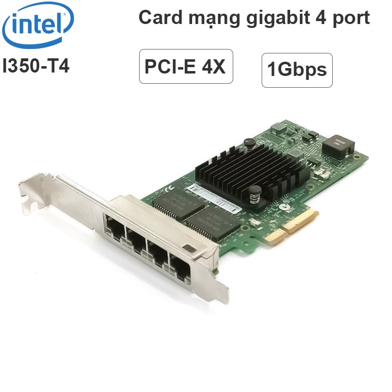 Cạc mạng server LAN gigabit Card PCI-E 4X ra 4 cổng mạng LAN RJ45 1GB Intel I350-T4 - Phụ Kiện Điện Tử Việt Nam card mang intel i350t4