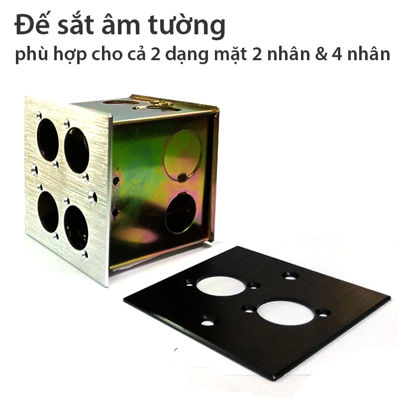 Đế sắt vuông âm tường cho mặt và nhân cắm Coraon 86AH - Phụ Kiện Điện Tử Việt Nam de sat am tuong coraonm 86ah