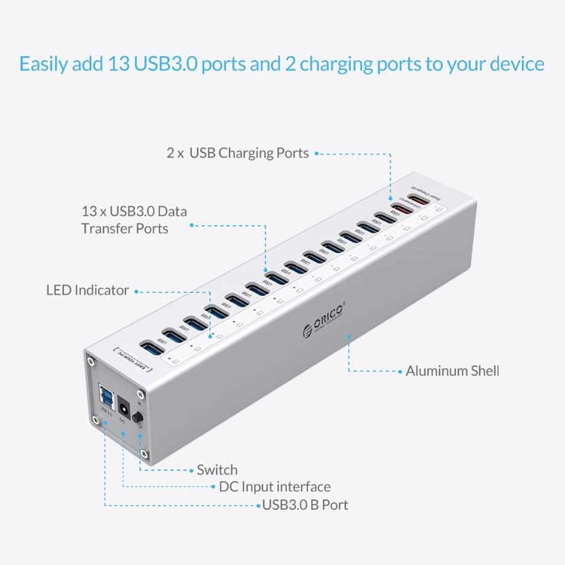 bo chia usb 3.0 13 cong orico a3h13p2