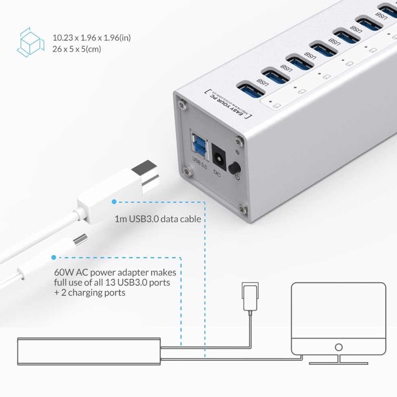 bo chia usb 3.0 13 cong orico a3h13p2