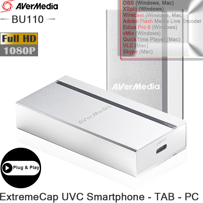 Bộ live stream ghi hình từ Camera Máy quay vào Smartphone Máy tính bảng Laptop Avermedia ExtremeCap UVC BU110 - Phụ Kiện Điện Tử Việt Nam avermedia bu110 uvc extreamcap